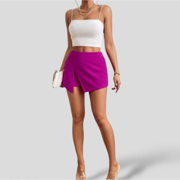 Fuschia Split Skorts- Skirt Shorts- L (smaller fit) - Picture 3 of 16